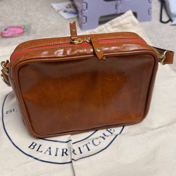 Blair Ritchey Handbags - Blair Ritchey BER Bag Chestnut Leather Poppy Zipper Purse Crossbody NEW
